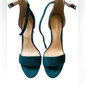Antonio Melani Teal Suede Ankle Strap Heels Size 8